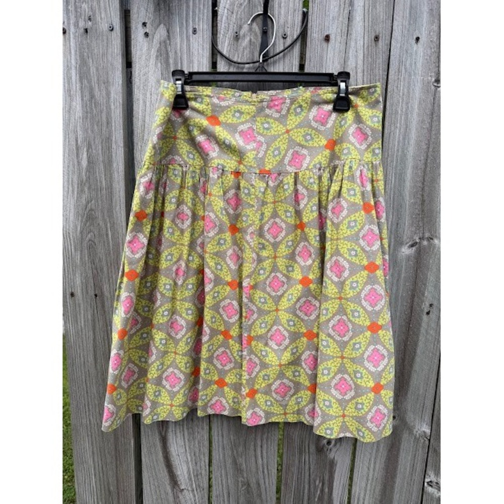 Boho Unbranded Geometric Skirt Womens L Multi Medallion Print Lined High Waist